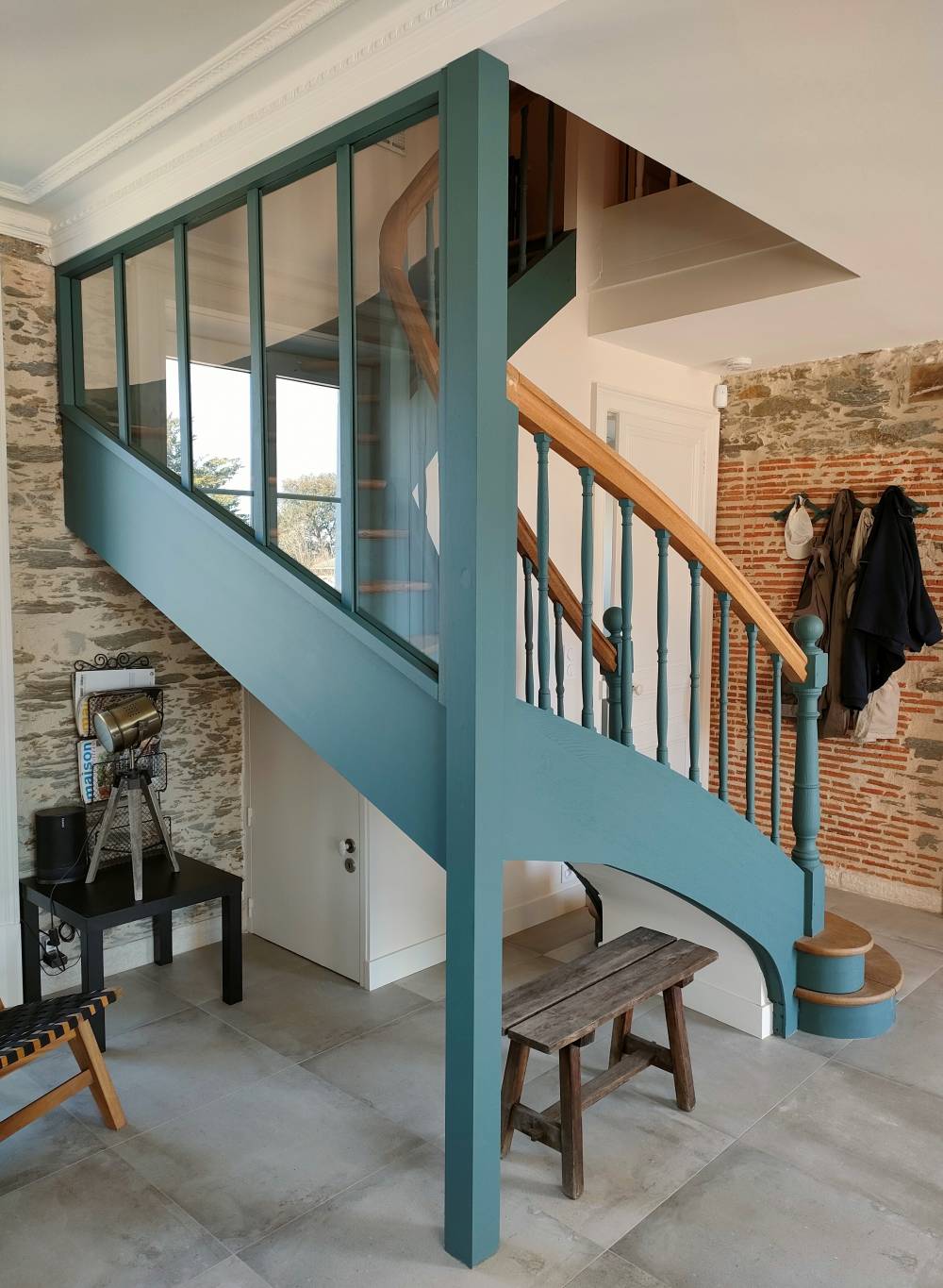Rénovation d'un escalier existant avec verrière incorporée